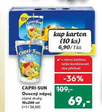 Kaufland Capri - sun ovocný nápoj nabídka