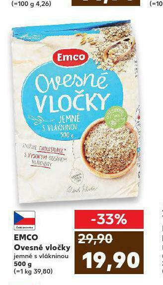 Kaufland Emco ovesné vločky nabídka