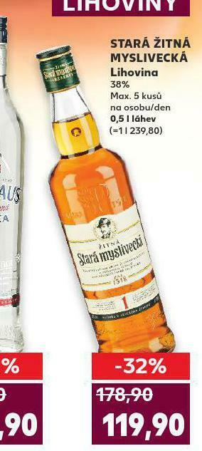 Kaufland Stará žitná myslivecká lihovina nabídka