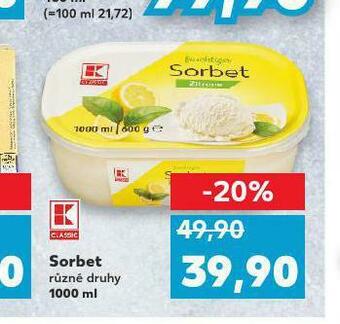 Kaufland Sorbet nabídka