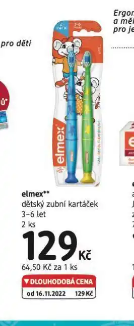 dm drogerie Elmex dětský zubní kartáček nabídka