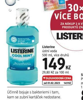 dm drogerie Listerine ústní voda nabídka