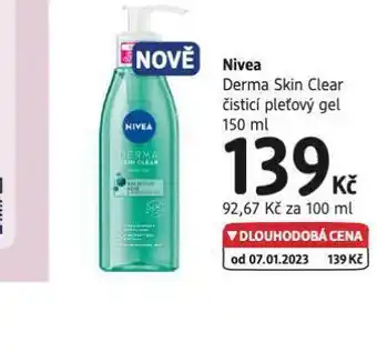 dm drogerie Nivea derma skin clear čistící pleťový gel nabídka