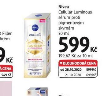 dm drogerie Nivea cellular luminous sérum proti pigmentovým skvrnám nabídka
