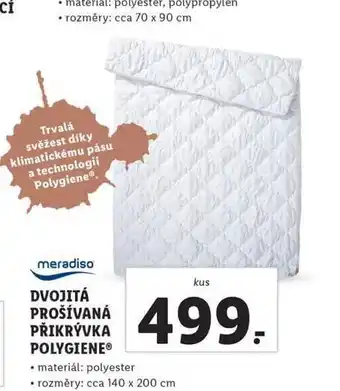Lidl Dvojitá prošívaná přikrývka polygiene 140 x 200 cm nabídka