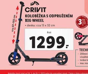 Lidl Koloběžka s odpružením big wheel nabídka