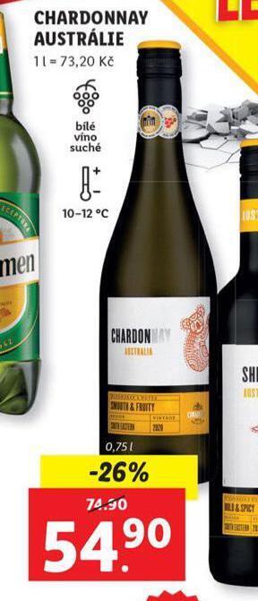 Lidl Chardonnay austrálie nabídka