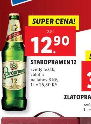 Lidl Pivo staropramen 12 nabídka