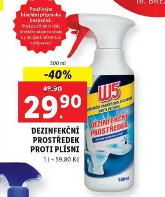 Lidl W5 dezinfekční prostředek proti plísni nabídka