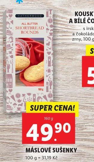 Lidl Máslové sušenky nabídka