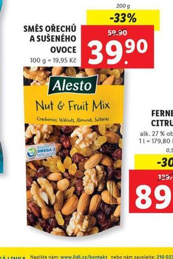Lidl Směs ořechů a sušeného ovoce nabídka