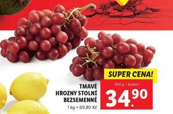 Lidl Tmavé hrozny stolní bezsemenné nabídka
