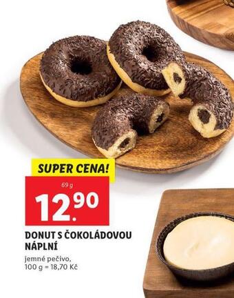 Lidl Donut s čokoládovou náplní nabídka