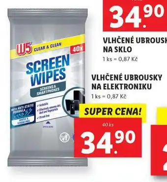 Lidl W5 vlhčené ubrousky na elektroniku nabídka