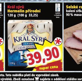 Norma Král sýrů hermelín přírodní nabídka