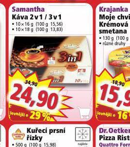 Norma Samantha káva 2v1, 3v1 nabídka