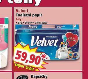 Norma Velvet toaletní papír nabídka