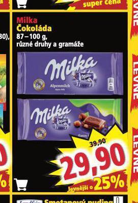 Norma Milka čokoláda nabídka