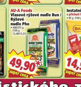 Norma Au-a foods rýžové nudle pho nabídka