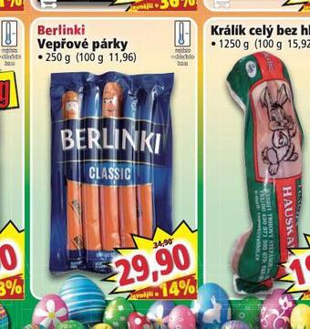 Norma Berlinki vepřové párky nabídka