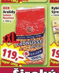Norma Xox arašídy solené / nesolené nabídka
