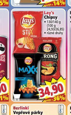 Norma Lay´s chipsy nabídka