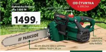Lidl Elektrická řetězová pila 1600 w nabídka