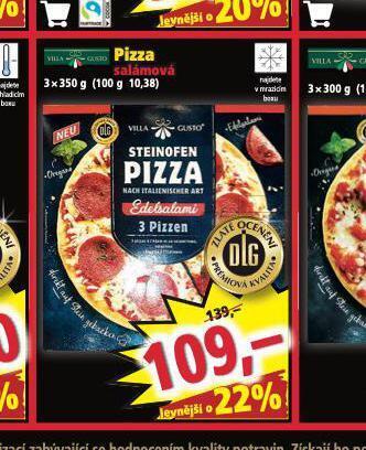 Norma Pizza salámová nabídka