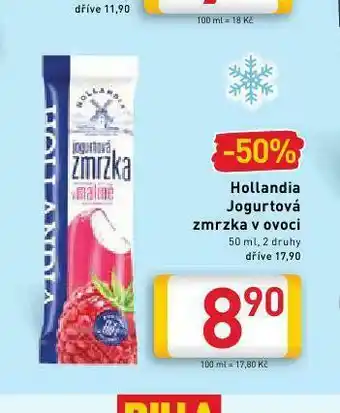 Billa Hollandia jogurtová zmrzka v ovoci nabídka