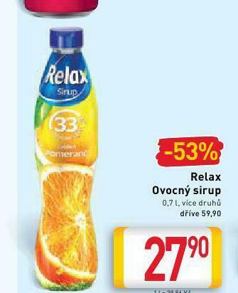 Billa Relax ovocný sirup nabídka