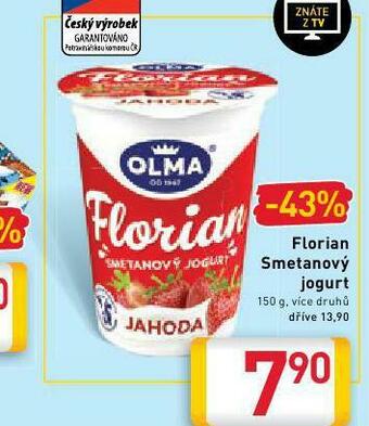 Billa Florian smetanový jogurt nabídka