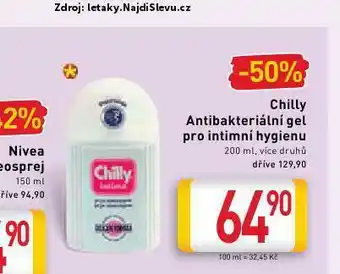 Billa Chilly intimní gel nabídka