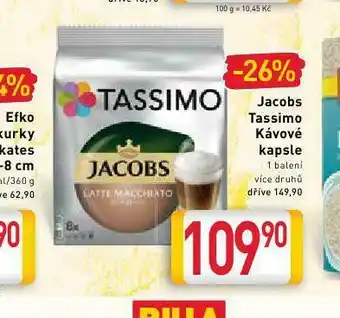 Billa Tassimo kávové kapsle nabídka