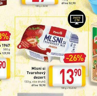 Billa Mlsni si tvarohový dezert nabídka