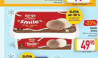 Billa Algida smile zmrzlina nabídka