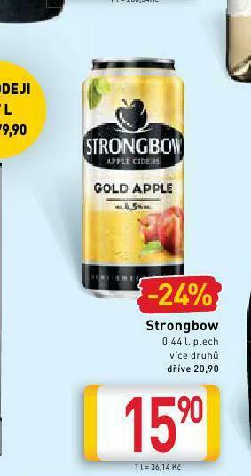 Billa Strongbow cider nabídka