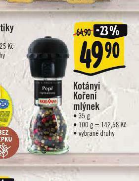 Albert Kotányi koření mlýnek nabídka