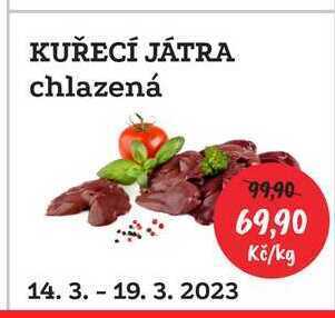 RABBIT řeznictví Kuřecí játra chlazená 1kg nabídka