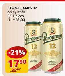 Flop Staropramen 12 světlý ležák 0,5 l, plech nabídka