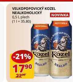 Flop Velkopopovický kozel nealkoholický 0,5 l, plech nabídka