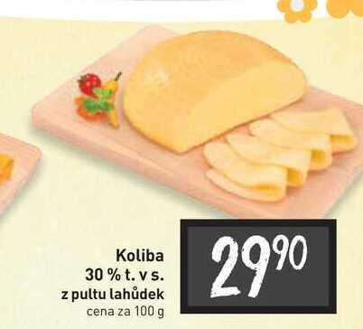 Billa Koliba 30% t. v s. z pultu lahůdek cena za 100 g nabídka