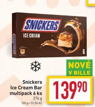 Billa Snickers ice cream bar multipack 6 ks 274 g nabídka
