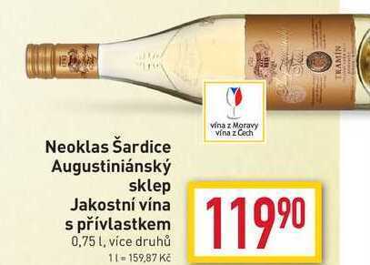 Billa Neoklas šardice augustiniánský sklep jakostní vína s přívlastkem 0,75l nabídka