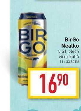 Billa Birgo nealko 0,5 l, plech nabídka