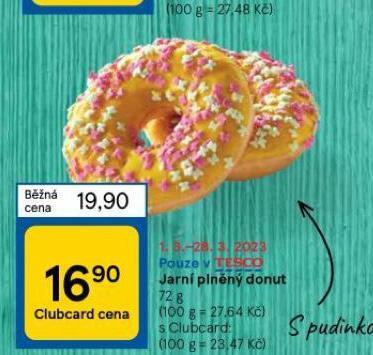 Tesco Jarní plněný donut nabídka