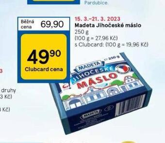 Tesco Madeta jihočeské máslo nabídka