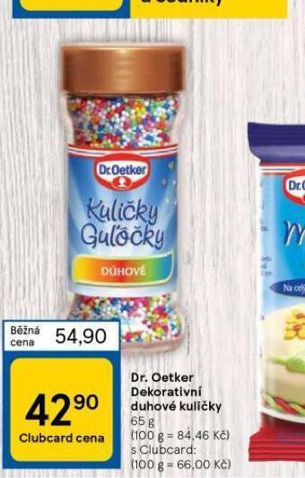 Tesco Dr. oetker dekorační duhové kuličky nabídka