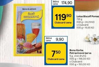 Tesco Bona korba potravinová barva nabídka
