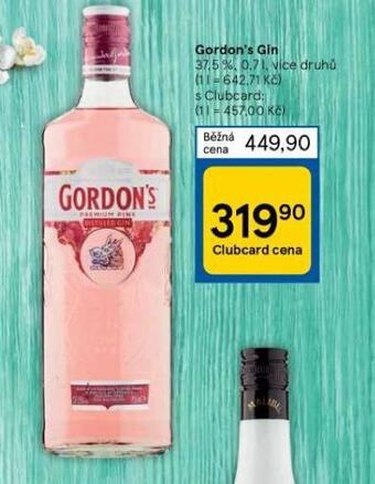 Tesco Gordon´s gin nabídka