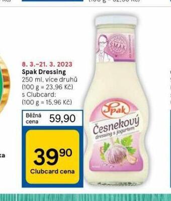 Tesco Spak dressing nabídka
